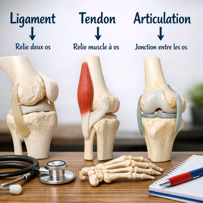 Différence entre ligament, tendon et articulation | Guide clair