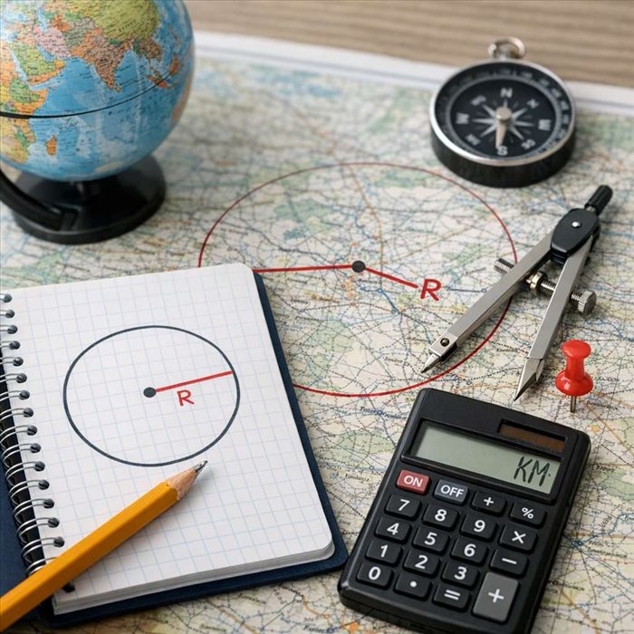 Calculer et convertir un rayon en kilomètres facilement